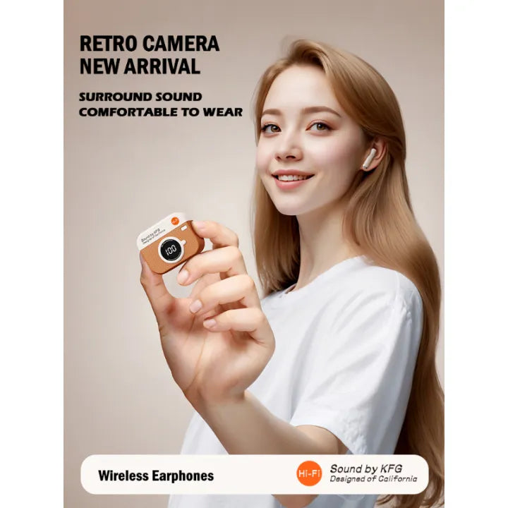 X73 Retro Camera Design TWS Wireless Earbuds